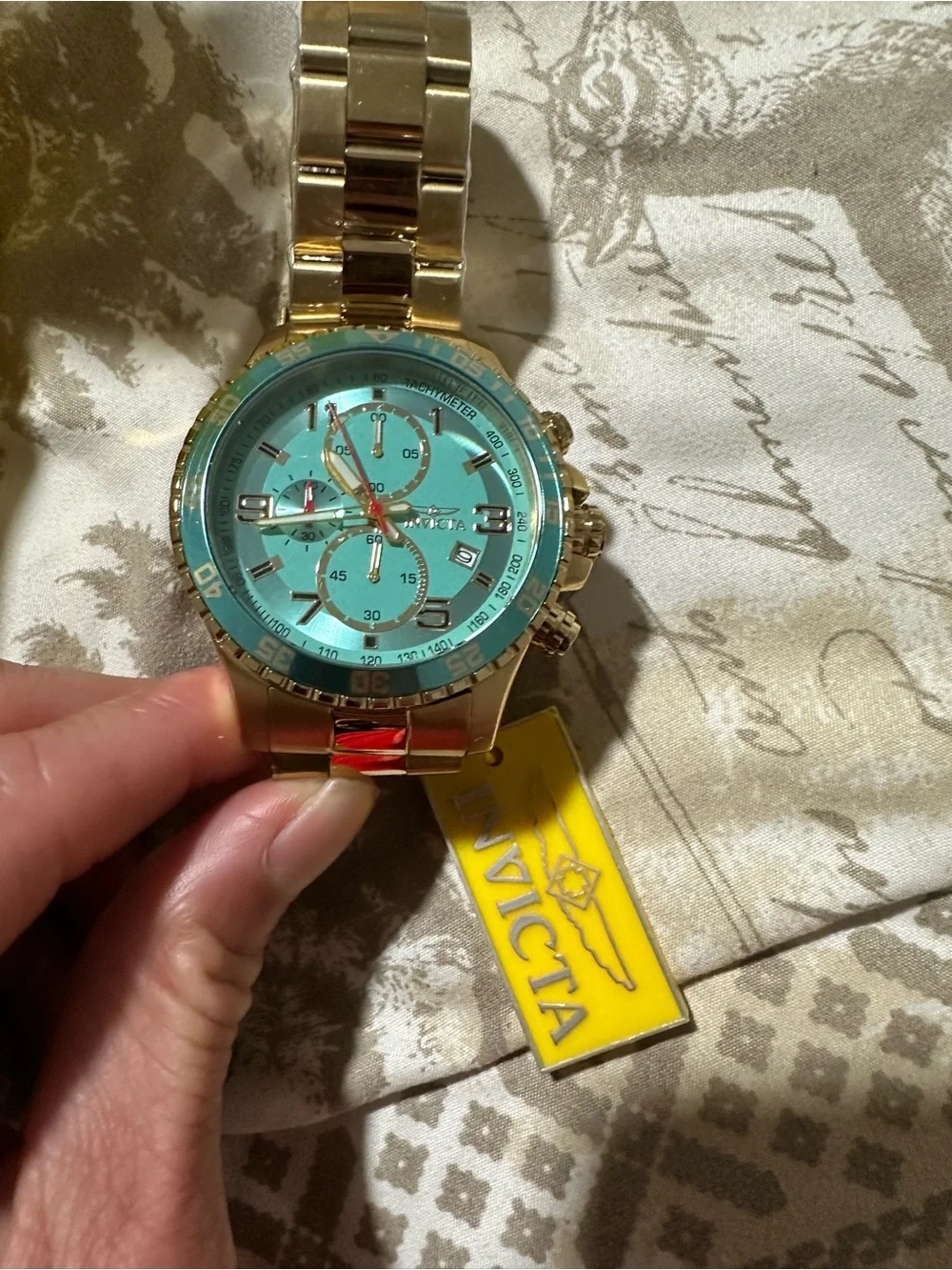 Invicta Specialty Men’s 48mm Blue Dial Chronograph Quartz Gold Box